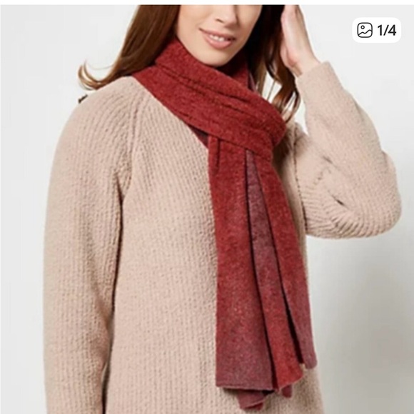 Barefoot Dreams NWT CozyChic Lite Confetti Beanie & Scarf Bundle OS Crimson Gift - Picture 2 of 7